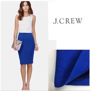 J Crew. No. 2 Double Serge Wool Blue Pencil Skirt